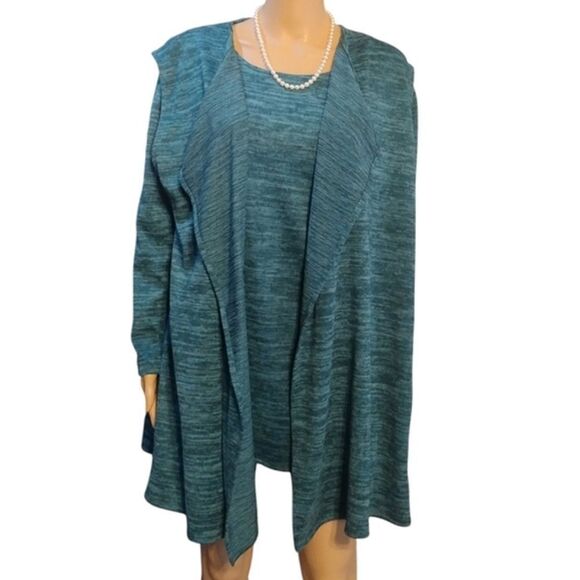 Caroline Rose Women's Size Large Two Piece Long Sleeve and Vest Cardigan Set - Picture 1 of 10